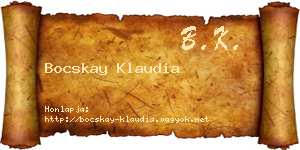 Bocskay Klaudia névjegykártya