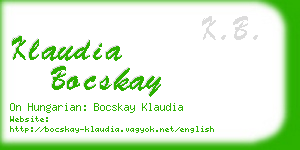 klaudia bocskay business card